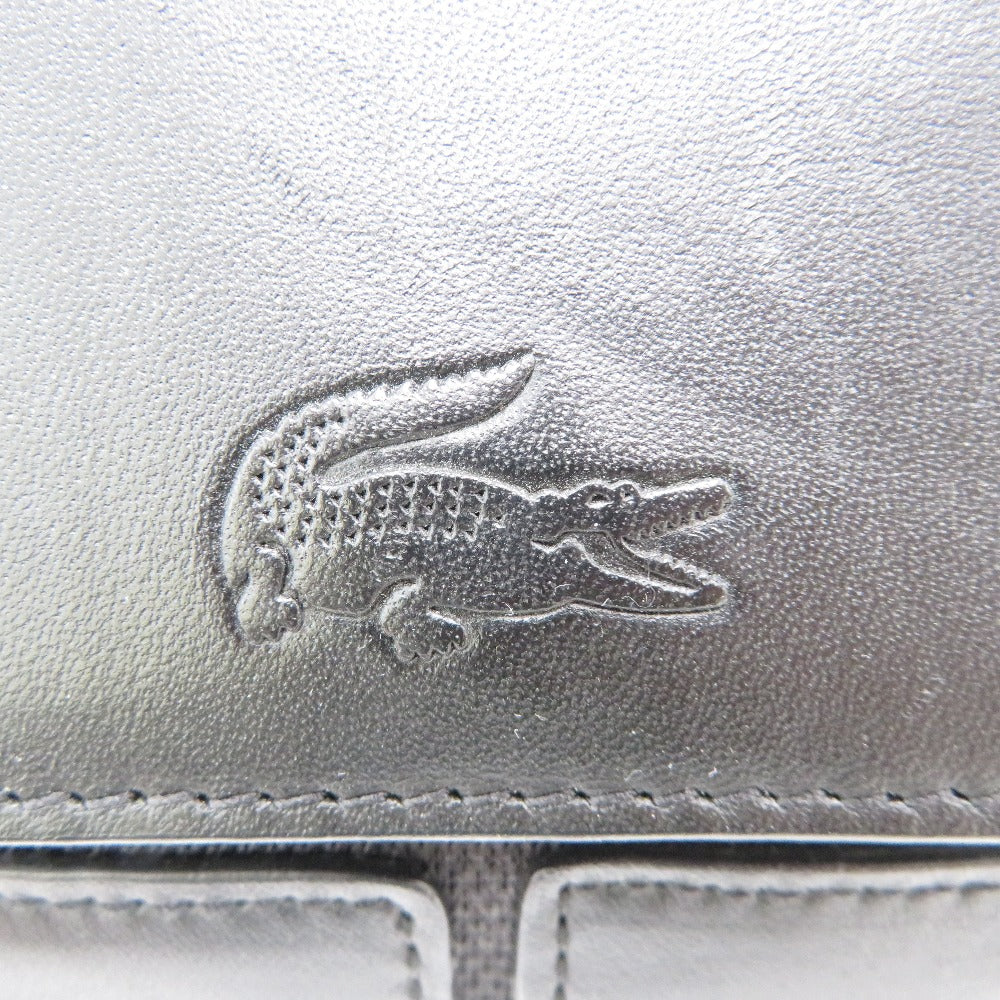 LACOSTE (ラコステ) ショルダーバッグ LACOSTE　ワンショルダーバッグ　レザー　ブラック 美品