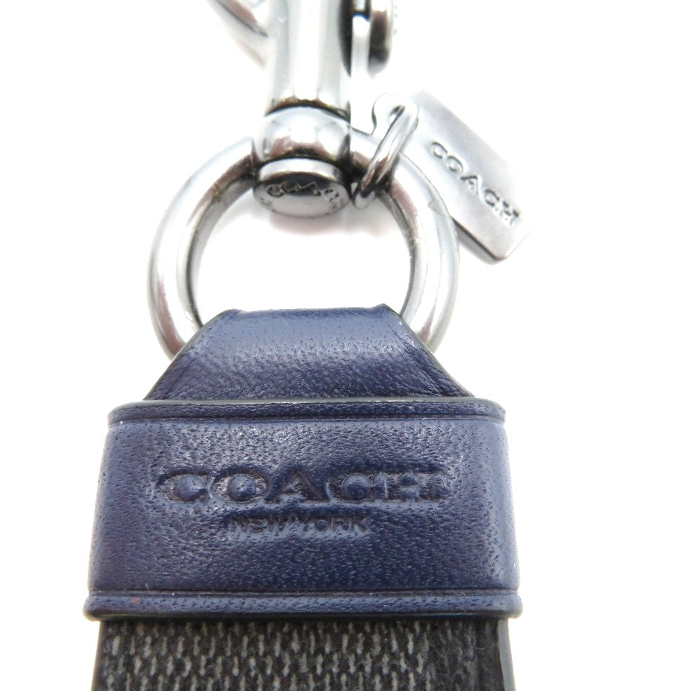 COACH (コーチ) キーホルダー COACH キーストラップ　シグネチャー　79882　ブラック×ネイビー