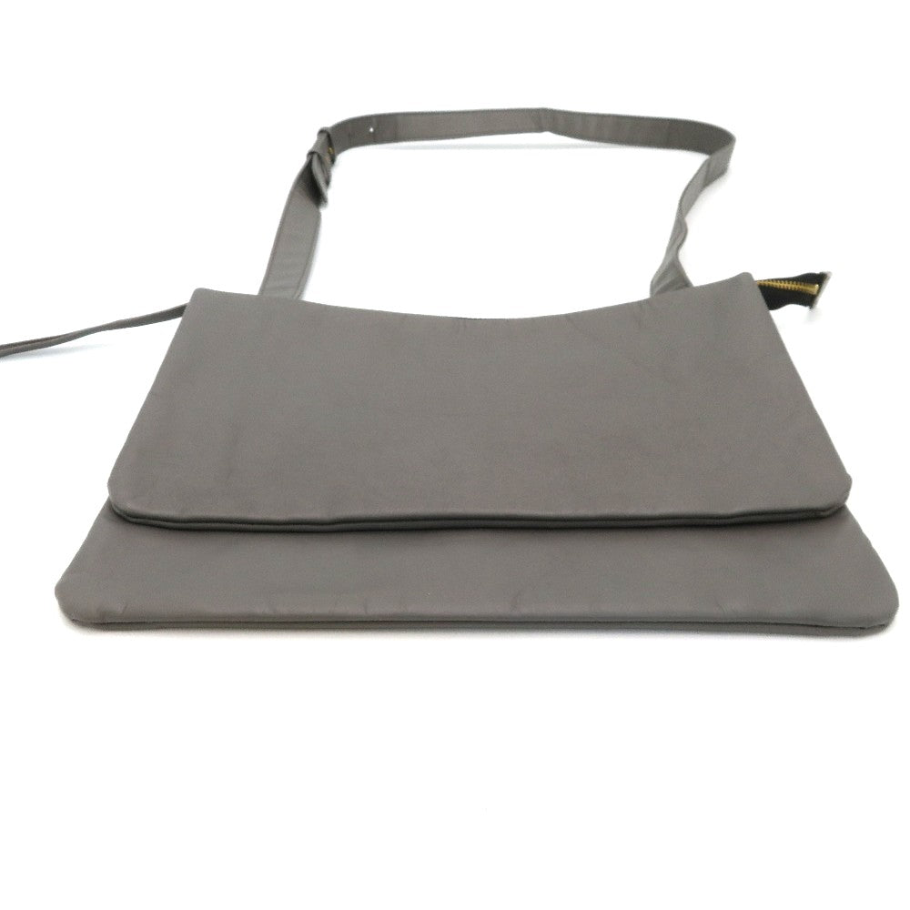 Ampersand (アンパサンド) ショルダーバッグ Ampersand　レザーショルダーバッグ　グレー 美品