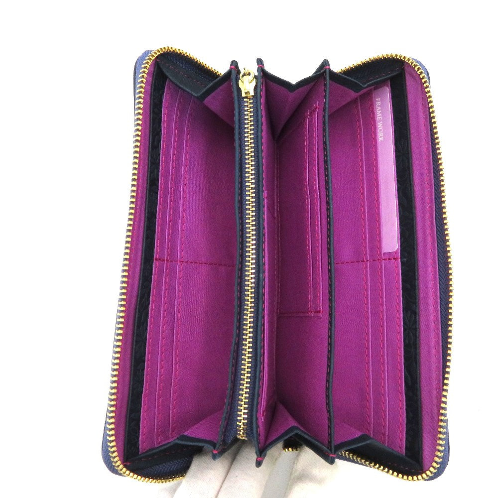 FRAMeWORK (フレームワーク) 長財布 FRAME WORK　マスカレード 小銭入れ付き長財布 0045113　ネイビー 美品