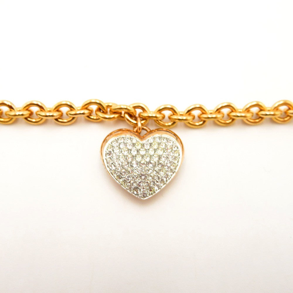 SWAROVSKI (スワロフスキー) ブレスレット SWAROVSKI　ハートチャーム ゴールドブレスレット　クリスアル 美品
