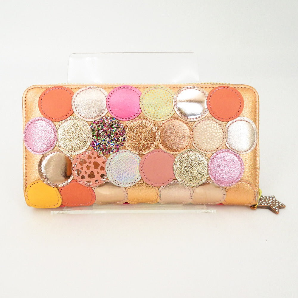 tsumori chisato CARRY (ツモリチサトキャリー) 長財布 tsumori chisato CARRY　長財布 マルチドット ラウンドファスナー ウォレット　ピンク　57093-04 美品