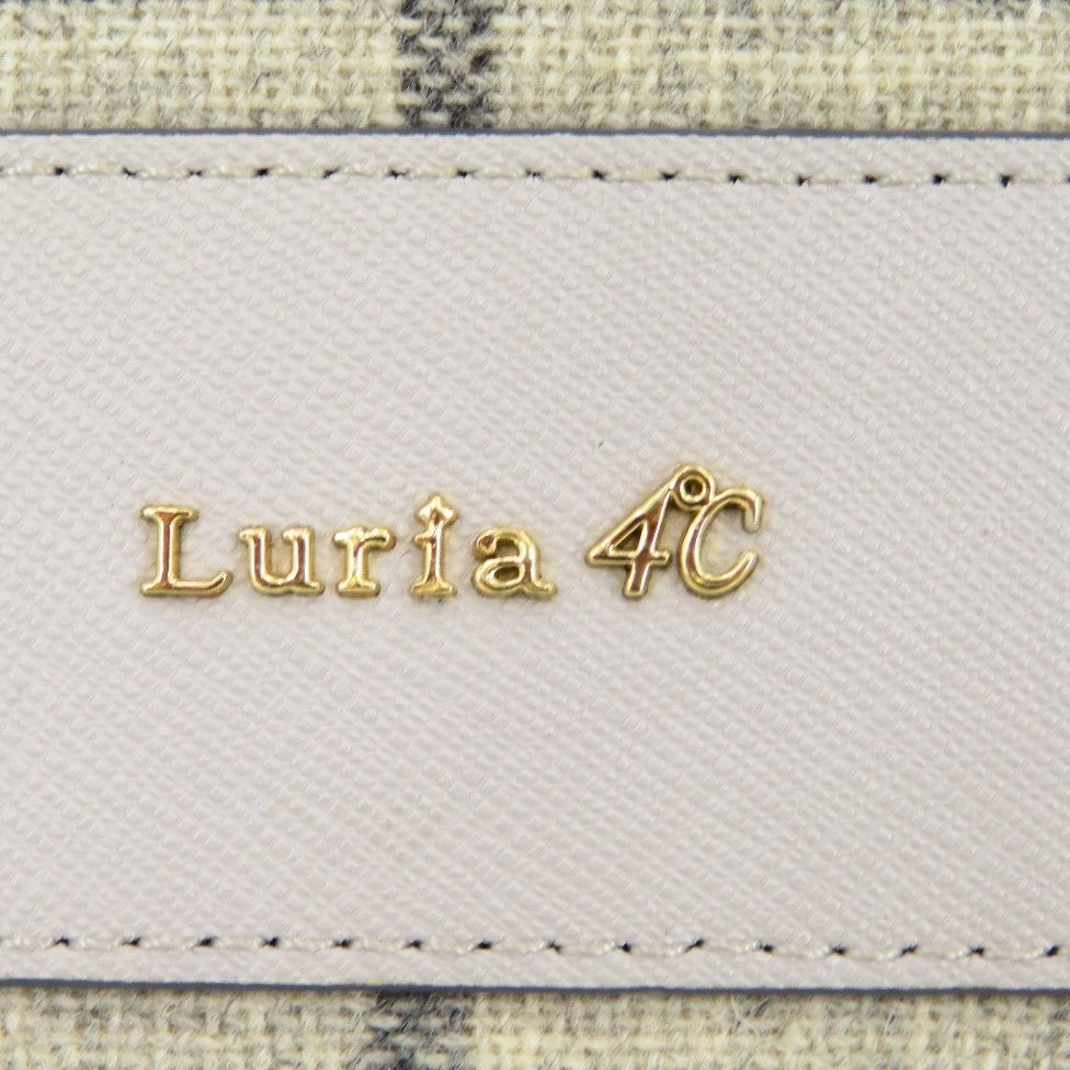 Luria 4℃ (ルリア4℃) トートバッグ Luria 4℃　トートバッグ　ウール　グレーチェック　32183-729-0006 美品