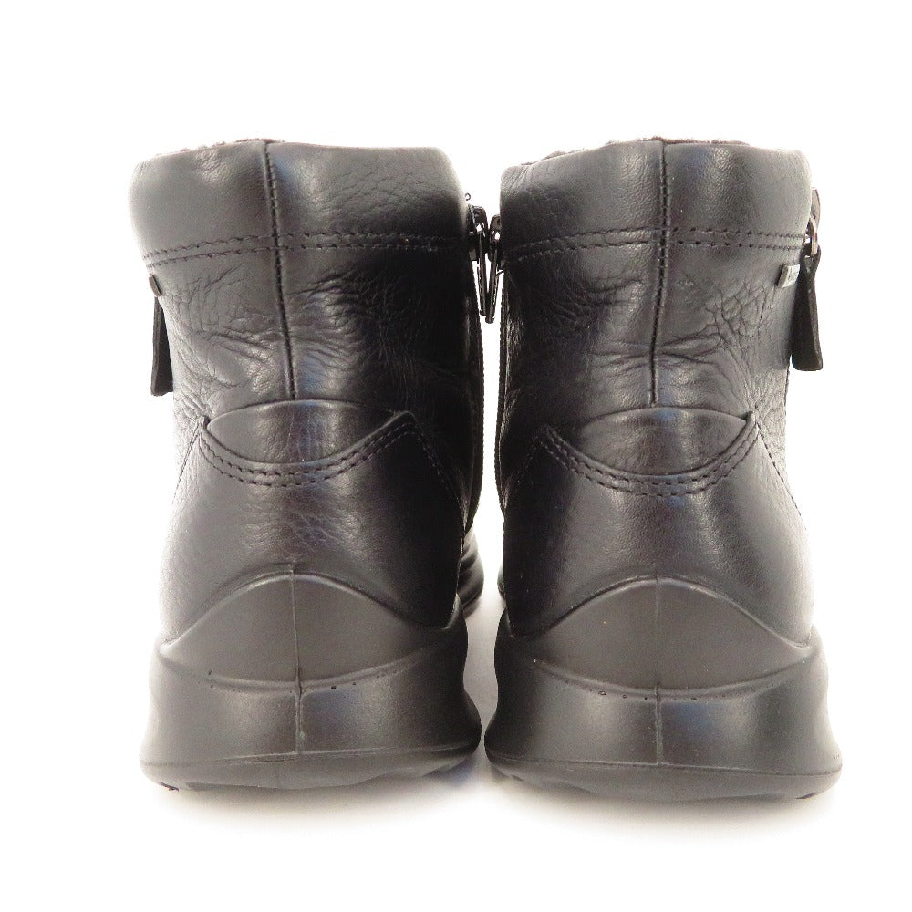 ECCO (エコー) ブーツ ecco AQUET ZIP BOOTIE GTX　ショートブーツ　サイドジップ　GORE-TEX　ブラック　37　23.5cm 長さ26.5cm 美品