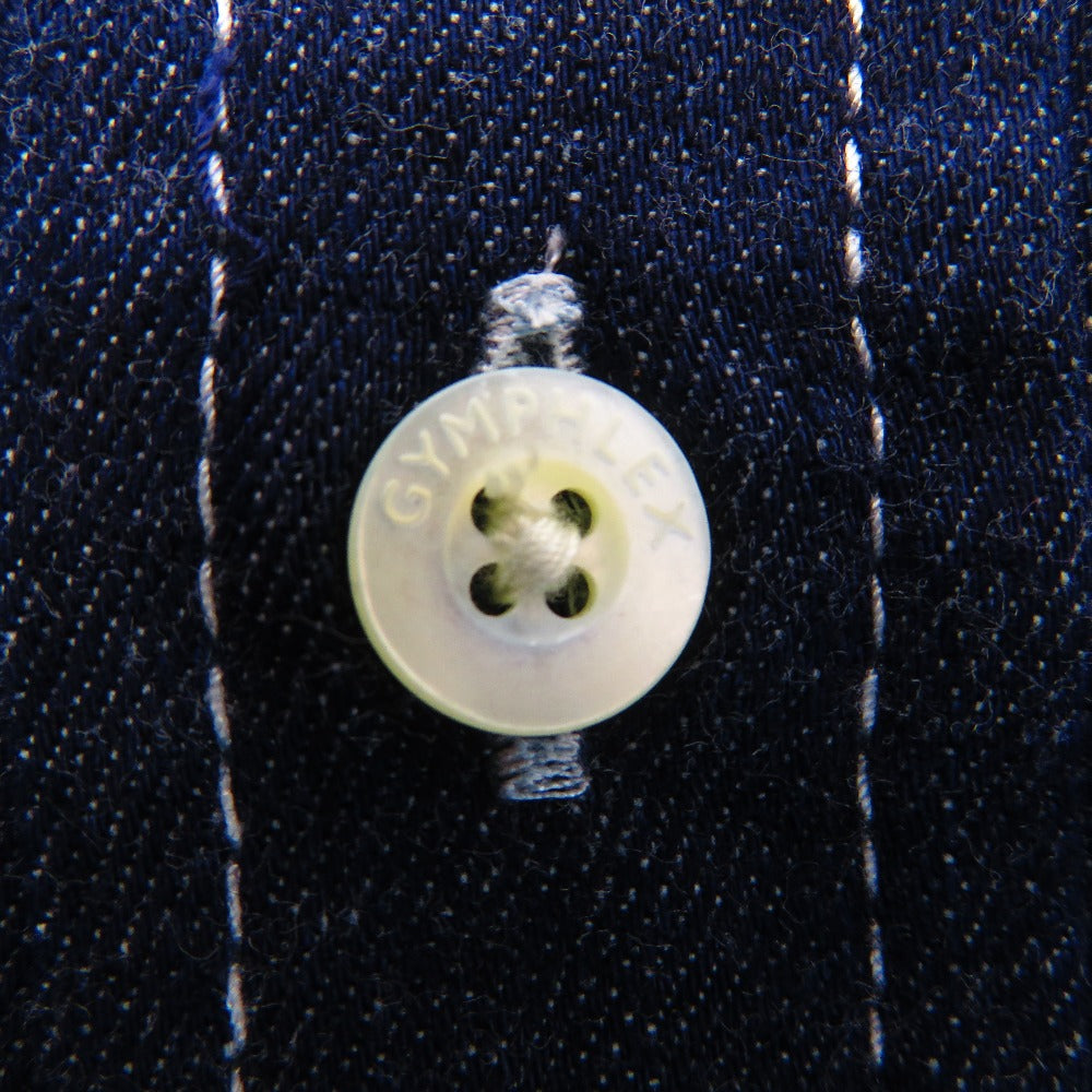 GYMPHLEX (ジムフレックス) 長袖シャツ Gymphlex ボタンダウンシャツ　ネイビー（デニム）　14（M）　GY-B018 美品