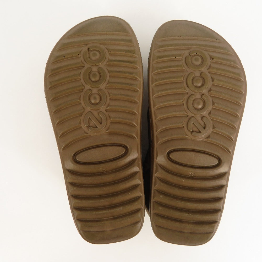 ECCO (エコー) サンダル ecco　Cozmo Pf　厚底クロスサンダル　ブラウン　35　22.0~22.5cm　20665301674 長さ25cm 美品