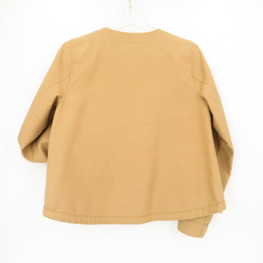 BLUE LABEL CRESTBRIDGE (ブルーレーベルクレストブリッジ) アウターその他 BLUE LABEL CRESTBRIDGE　リバーシブル ノーカラージャケト　36　S　ベージュ×チェック　55F01-718-42 美品