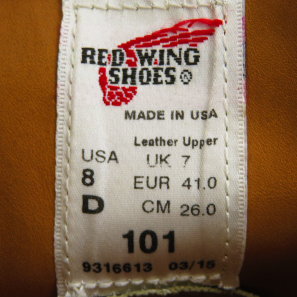 RED WING (レッドウィング) レザーシューズ RED WING　POSTMAN OXFORD 101　オックスフォードシューズ　ブラック　26.0cm　US8　 長さ29cm 美品