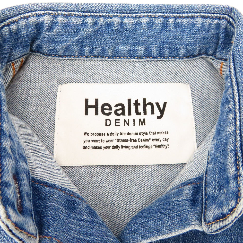 Healthy denim (ヘルシーデニム) デニムジャケット Healthy DENIM　Almond　オーバーサイズ デニムシャツ　0　ブルー　H689620 美品