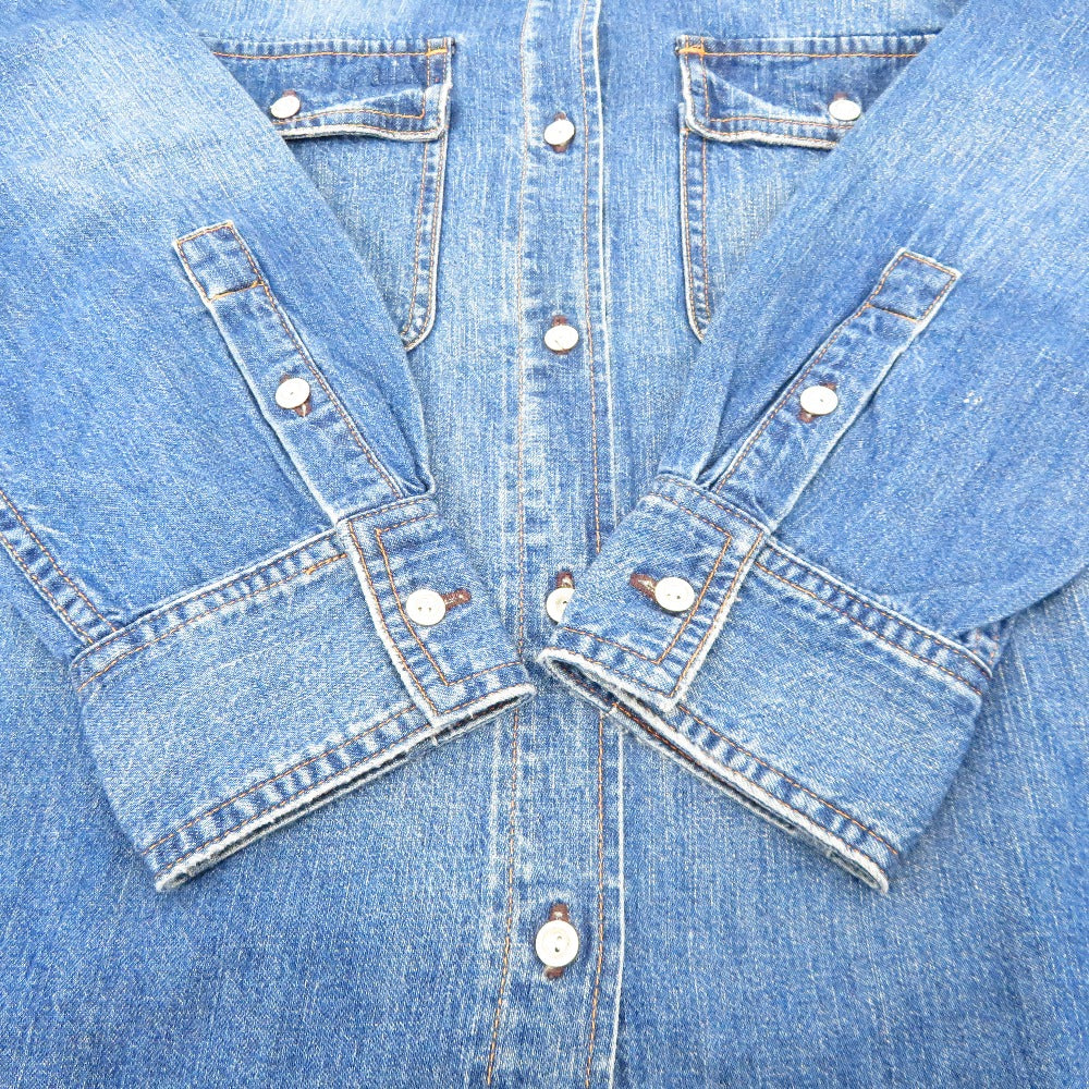 Healthy denim (ヘルシーデニム) 長袖シャツ Healthy DENIM　Kidney B.　デニムシャツ　1　ブルー　78649 美品