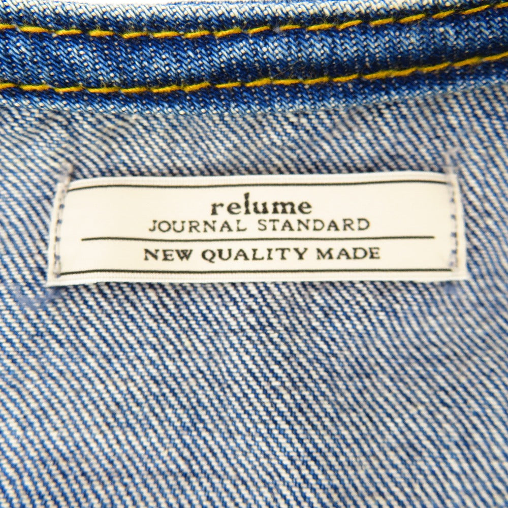 JOURNAL STANDARD relume (ジャーナルスタンダード　レリューム) デニムジャケット JOURNAL STANDARD relume　ノーカラー デニムジャケット　F　ブルー　25001-462-9202-1-0 美品
