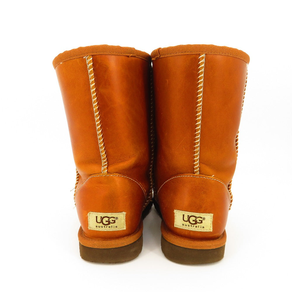 UGG Australia (アグオーストラリア) ブーツ UGG australia　クラシックショート レザー ムートンブーツ シープスキン ブラウン キャメル　1005372　23.0cm 長さ26.5cm 美品