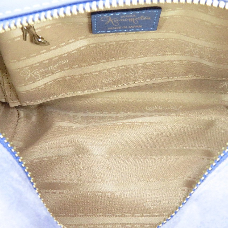 KANEMATSU (銀座かねまつ) ショルダーバッグ 銀座かねまつ　ショルダーバッグ　スエード×表革　パープル 美品