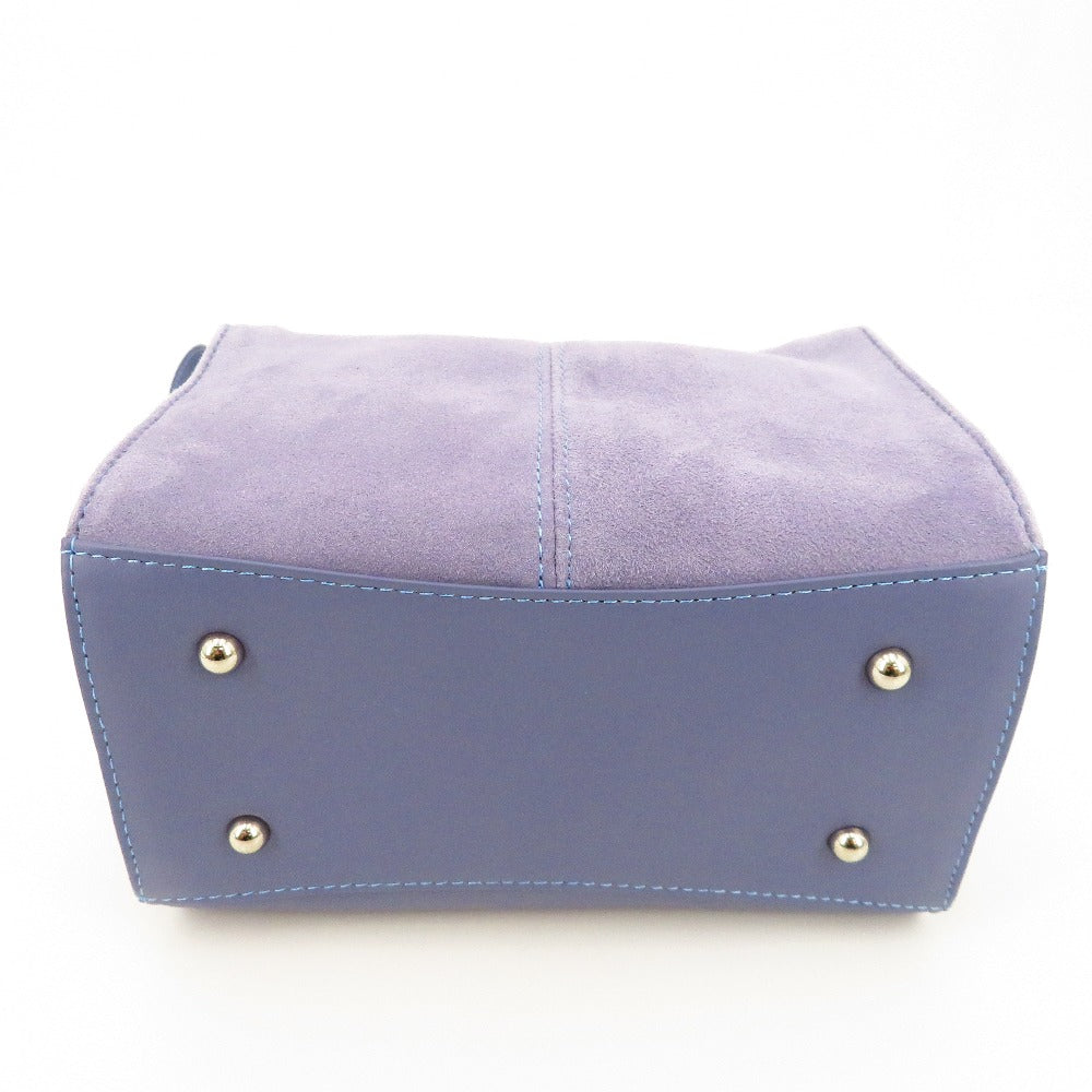 KANEMATSU (銀座かねまつ) ショルダーバッグ 銀座かねまつ　ショルダーバッグ　スエード×表革　パープル 美品