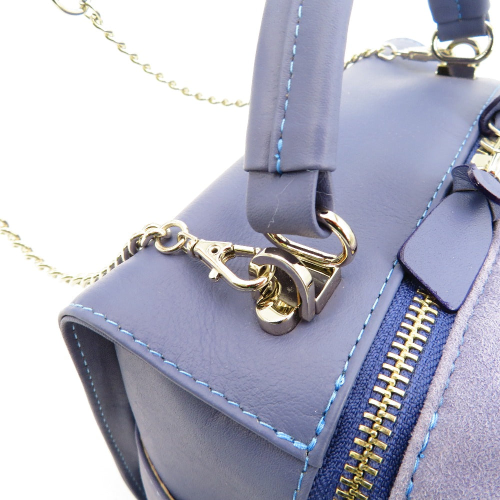 KANEMATSU (銀座かねまつ) ショルダーバッグ 銀座かねまつ　ショルダーバッグ　スエード×表革　パープル 美品