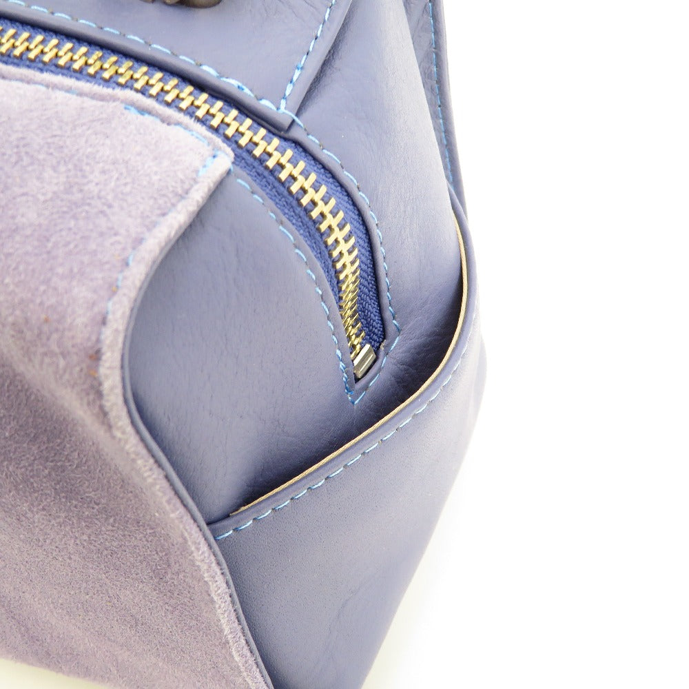 KANEMATSU (銀座かねまつ) ショルダーバッグ 銀座かねまつ　ショルダーバッグ　スエード×表革　パープル 美品