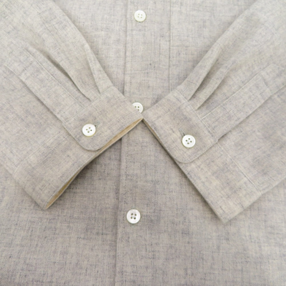 長袖シャツ HUIS.　ハウス　HUIS.×尾州ウール　トロバンドカラー オーバーシャツ　ライトグレー　F　015-KS02-04LGY 美品