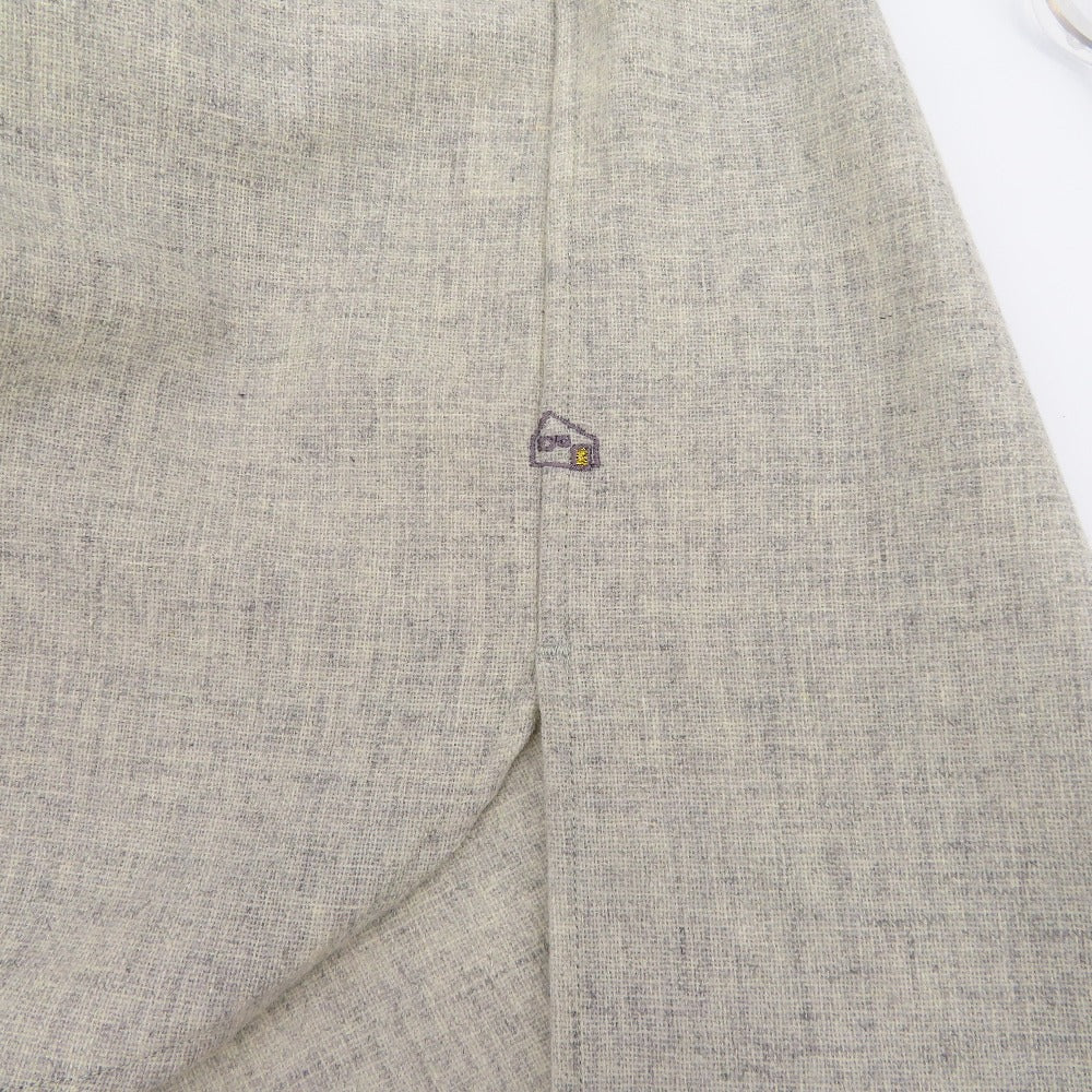 長袖シャツ HUIS.　ハウス　HUIS.×尾州ウール　トロバンドカラー オーバーシャツ　ライトグレー　F　015-KS02-04LGY 美品