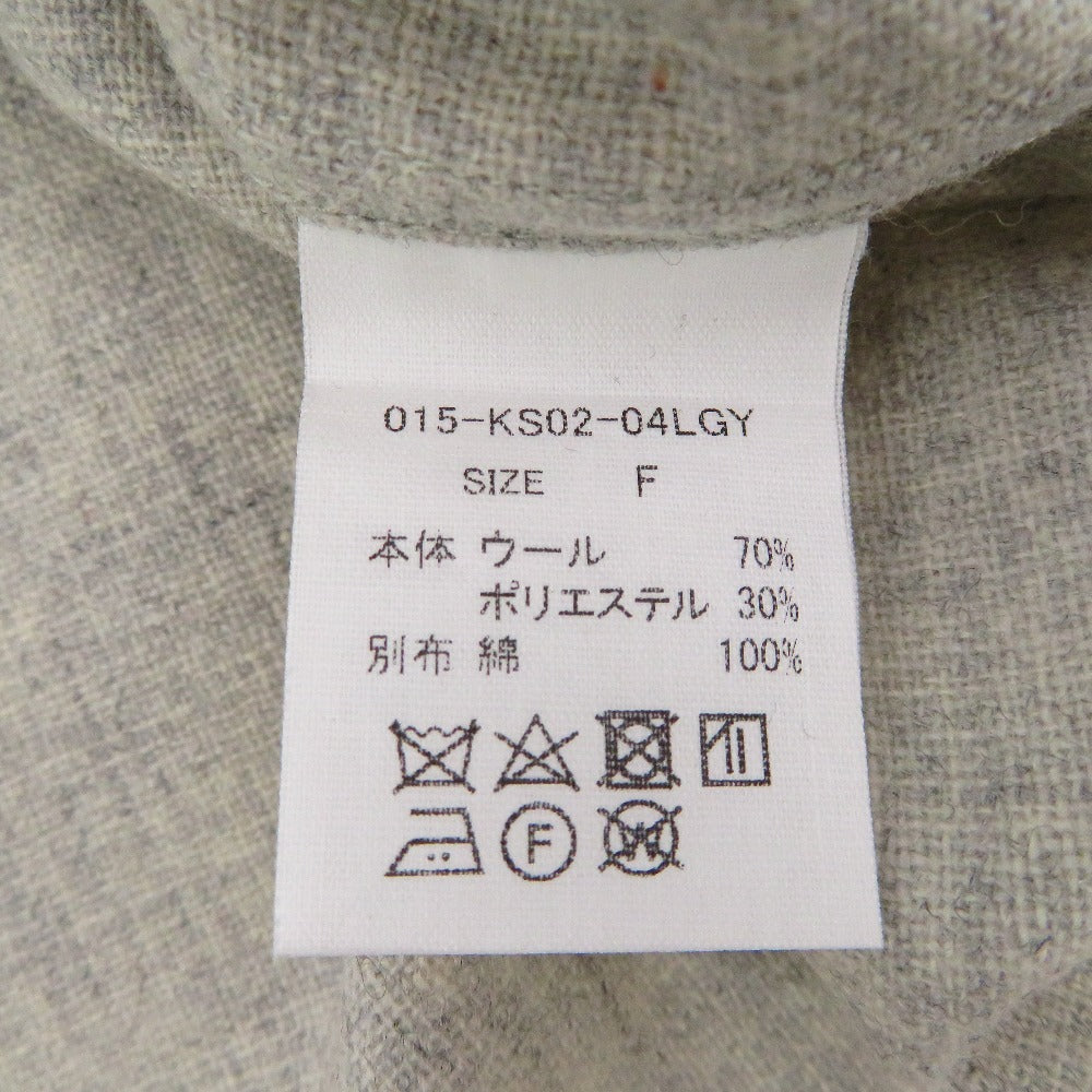 長袖シャツ HUIS.　ハウス　HUIS.×尾州ウール　トロバンドカラー オーバーシャツ　ライトグレー　F　015-KS02-04LGY 美品