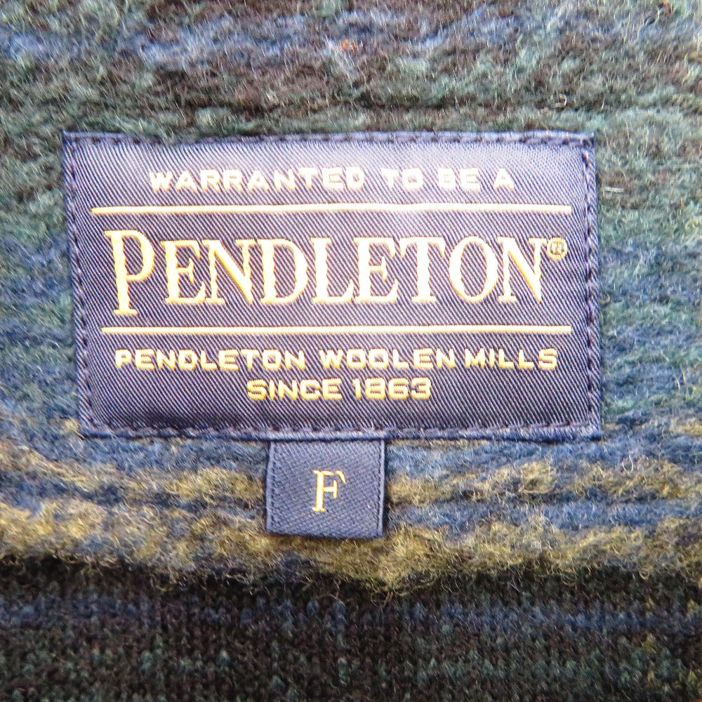 PENDLETON (ペンドルトン) ブルゾン PRNDLETON　ボアカラー ショートコート　F　ネイビー×グリーン　2575-0106 美品