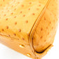 BORBONESE (ボルボネーゼ) ハンドバッグ BORBONESE　ハンドバッグ　ミニボストンバッグ　オースト リッチ　キャメル 美品