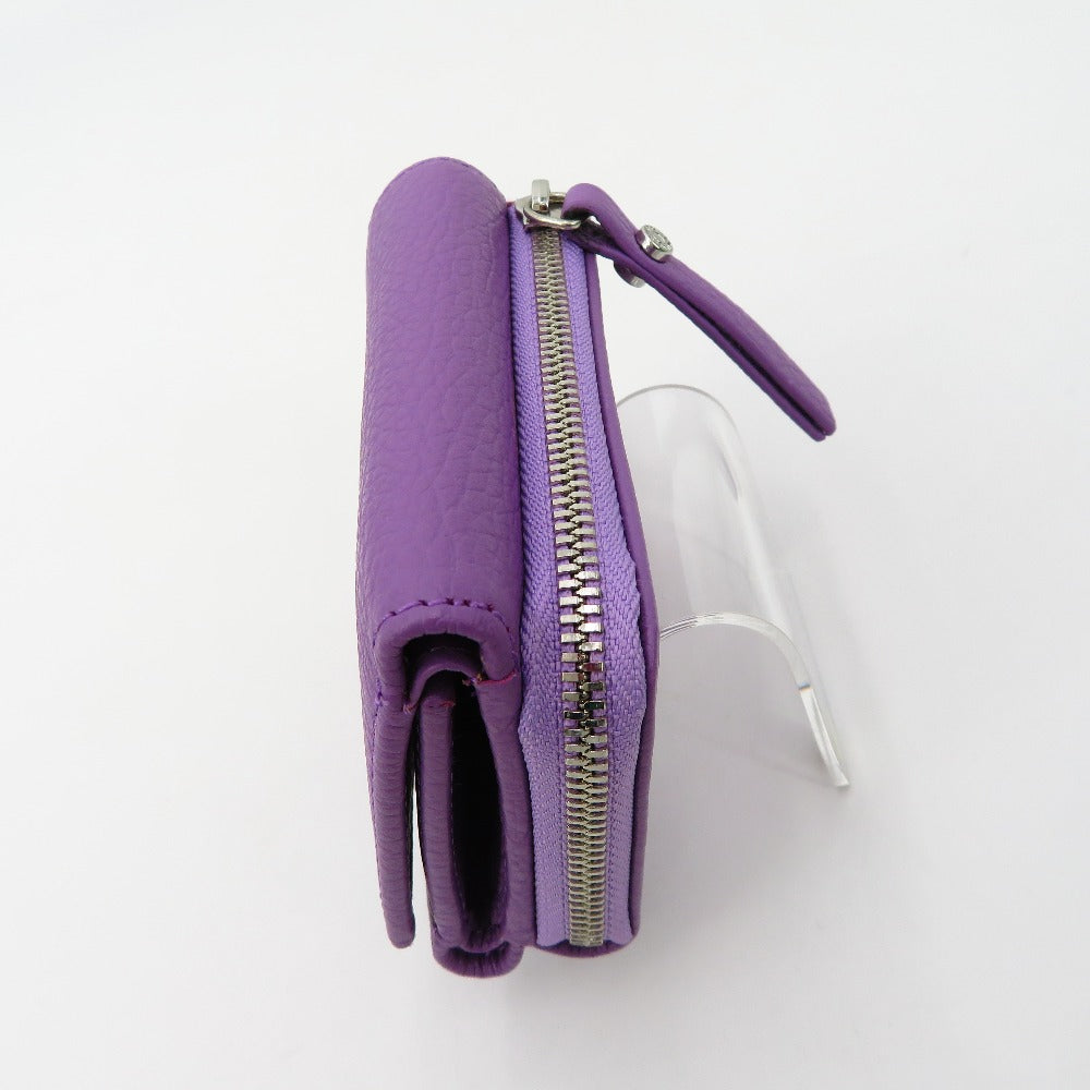 GIANNI CHIARINI (ジャンニキャリーニ) 三つ折り財布 GIANNI CHIARINI　三つ折り財布　コンパクトウォレット　パープル 美品