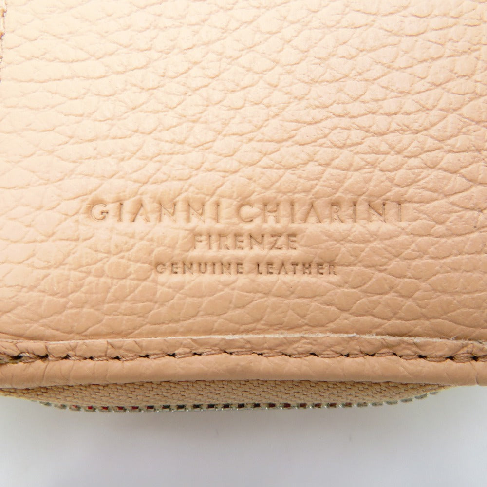 GIANNI CHIARINI (ジャンニキャリーニ) 三つ折り財布 GIANNI CHIARINI　三つ折り財布　コンパクトウォレット　ベージュ 美品
