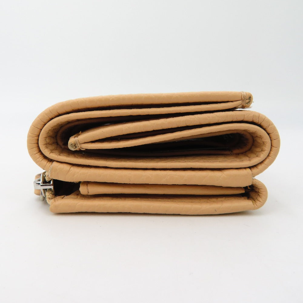 GIANNI CHIARINI (ジャンニキャリーニ) 三つ折り財布 GIANNI CHIARINI　三つ折り財布　コンパクトウォレット　ベージュ 美品