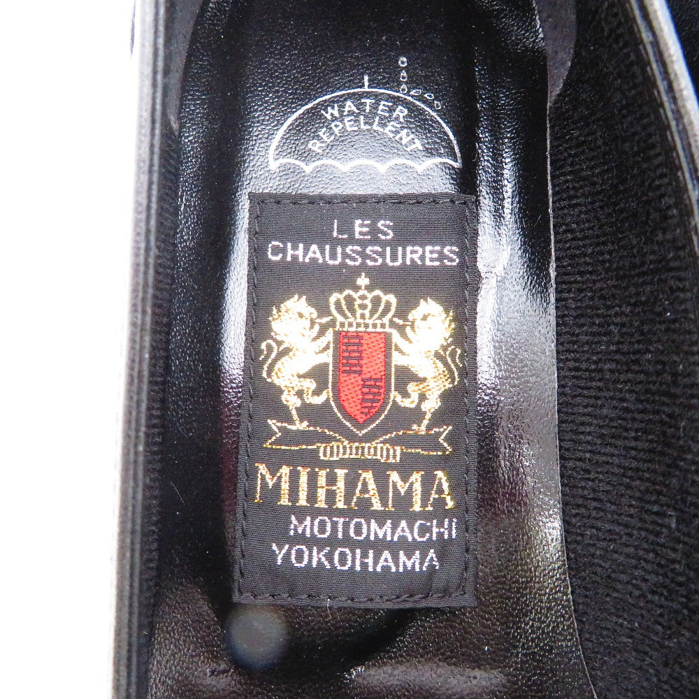 MIHAMA (ミハマ) パンプス MIHAMA　ローヒールパンプス　3B63R　リボン　黒　23.0cm　カッターシューズ 長さ24cm 美品