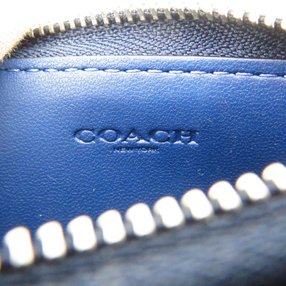 COACH (コーチ) カードケース COACH　ジップ カードケース IDケース　CAR26　デニム×スムースレザー 美品