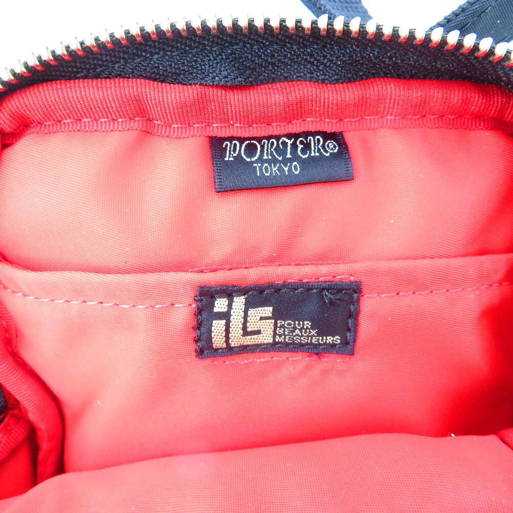 PORTER (ポーター) ショルダーバッグ PORTER×ILS　エルファイン ショルダーバッグ　S　ブラック×ｒッド　383-06694 美品