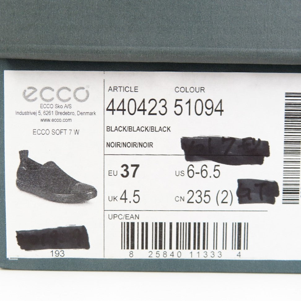 ECCO (エコー) スニーカー ecco soft7 テキスタイル GORE-TEX スリッポン　ブラック　37　23.5cm　440423 長さ25cm 美品
