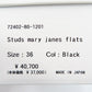 HEWN (ヒューン) パンプス HEWN　Studs mary janes flats　フラットシューズ　36　23.0cm　ブラック　72402-80-1201 長さ24.8cm 未使用品