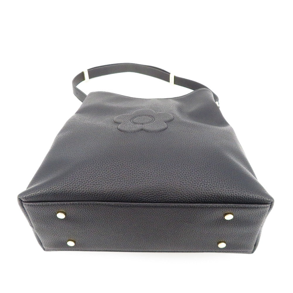 MARY QUANT (マリークヮント) ショルダーバッグ MARY QUANT　シュリンクデイジー　エンボストート　ワンショルダー　ブラック　 美品