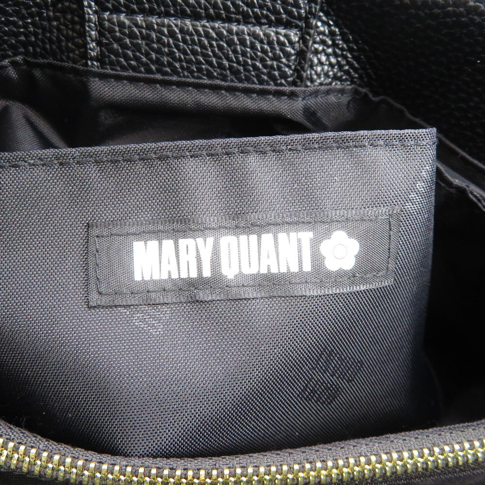 MARY QUANT (マリークヮント) ショルダーバッグ MARY QUANT　シュリンクデイジー　エンボストート　ワンショルダー　ブラック　 美品