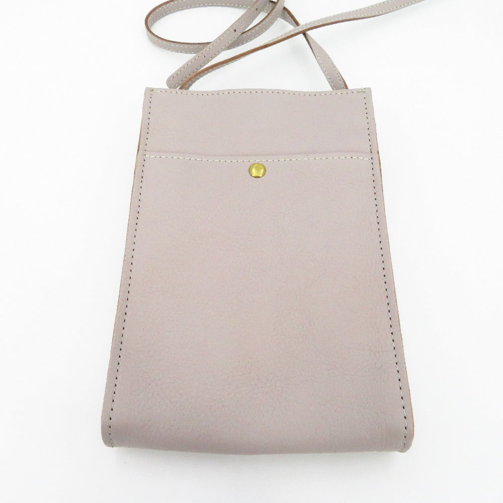 perche (ペルケ) ショルダーバッグ perche　イントチャート 姫路レザー　ショルダーバッグ　グレー　08-00-0939 美品