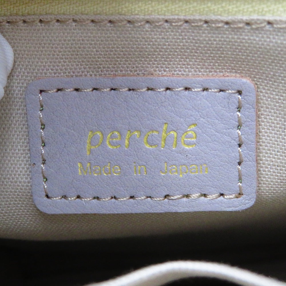 perche (ペルケ) ショルダーバッグ perche　イントチャート 姫路レザー　ショルダーバッグ　グレー　08-00-0939 美品