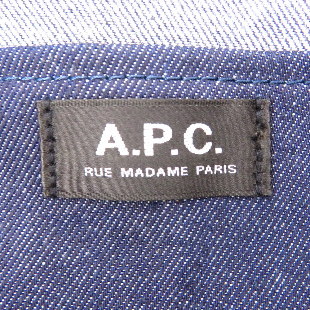 A.P.C. (アーペーセー) トートバッグ A.P.C　ロゴプリント デニム トートバッグ　インディゴネイビー　COCSX M61446 IAI INDIGO 美品