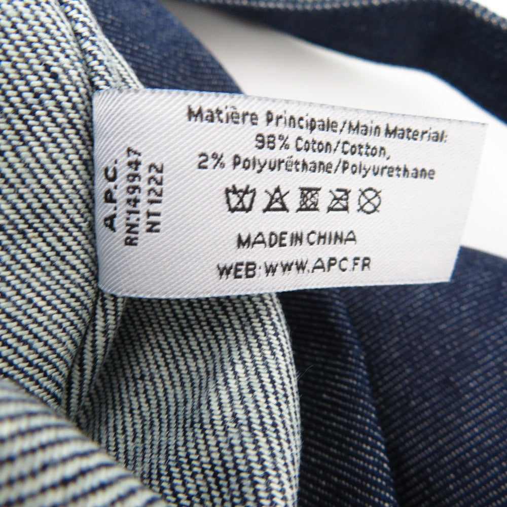 A.P.C. (アーペーセー) トートバッグ A.P.C　ロゴプリント デニム トートバッグ　インディゴネイビー　COCSX M61446 IAI INDIGO 美品