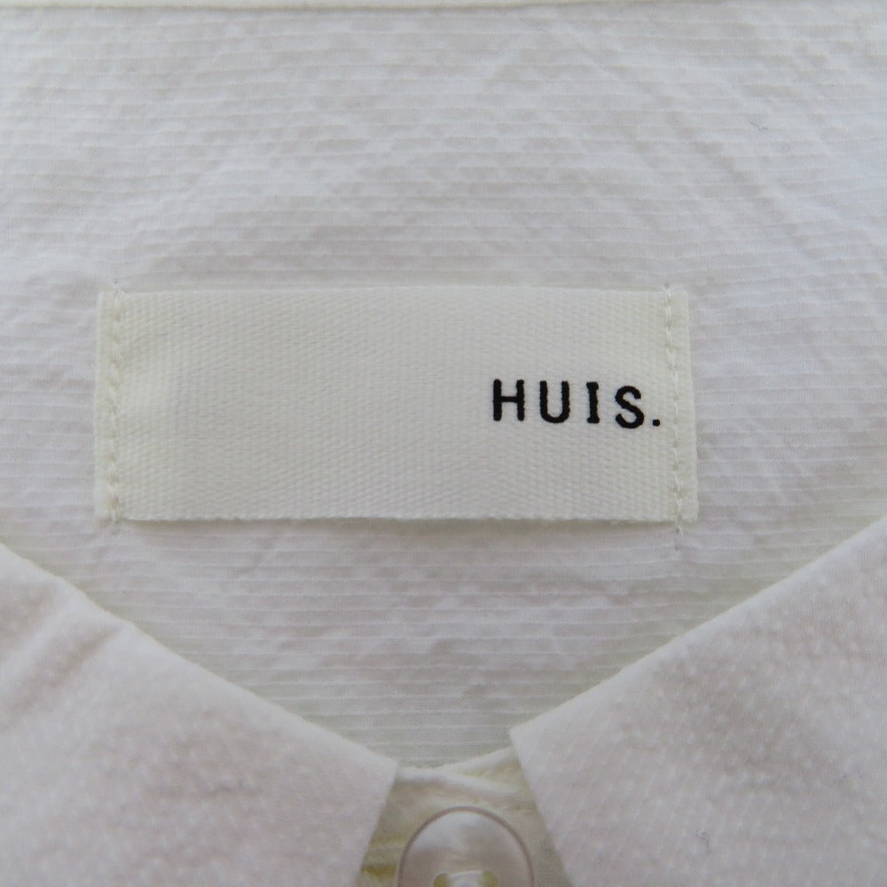長袖シャツ HUIS.　8分袖ワイドブラウス　白　FREE　U108-1802-THW 美品