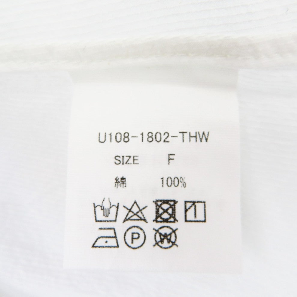 長袖シャツ HUIS.　8分袖ワイドブラウス　白　FREE　U108-1802-THW 美品