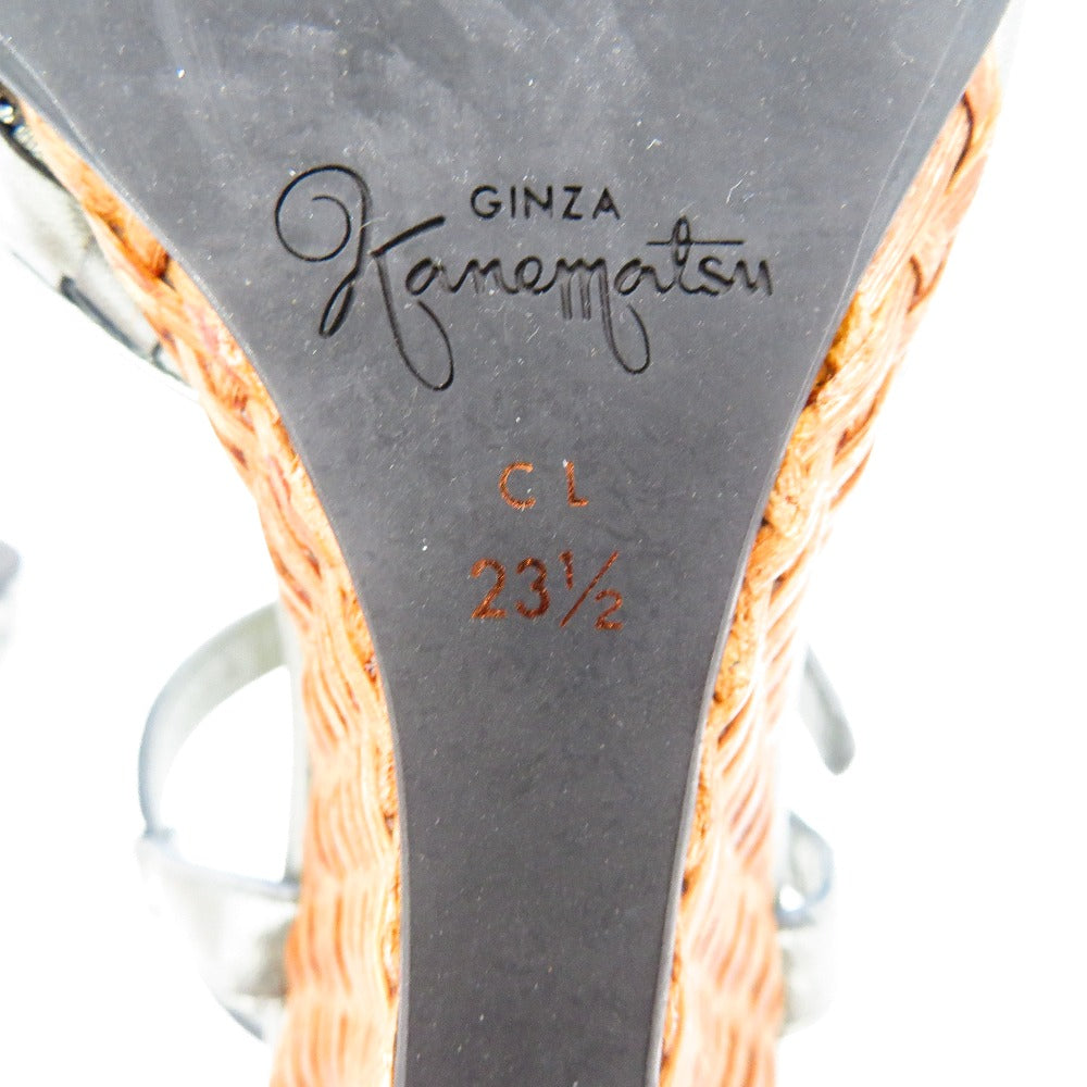GINZA Kanematsu (銀座かねまつ) サンダル GINZA kanematsu　ウエッジソールサンダル　グレー　23.5cm　87073 長さ21cm 美品