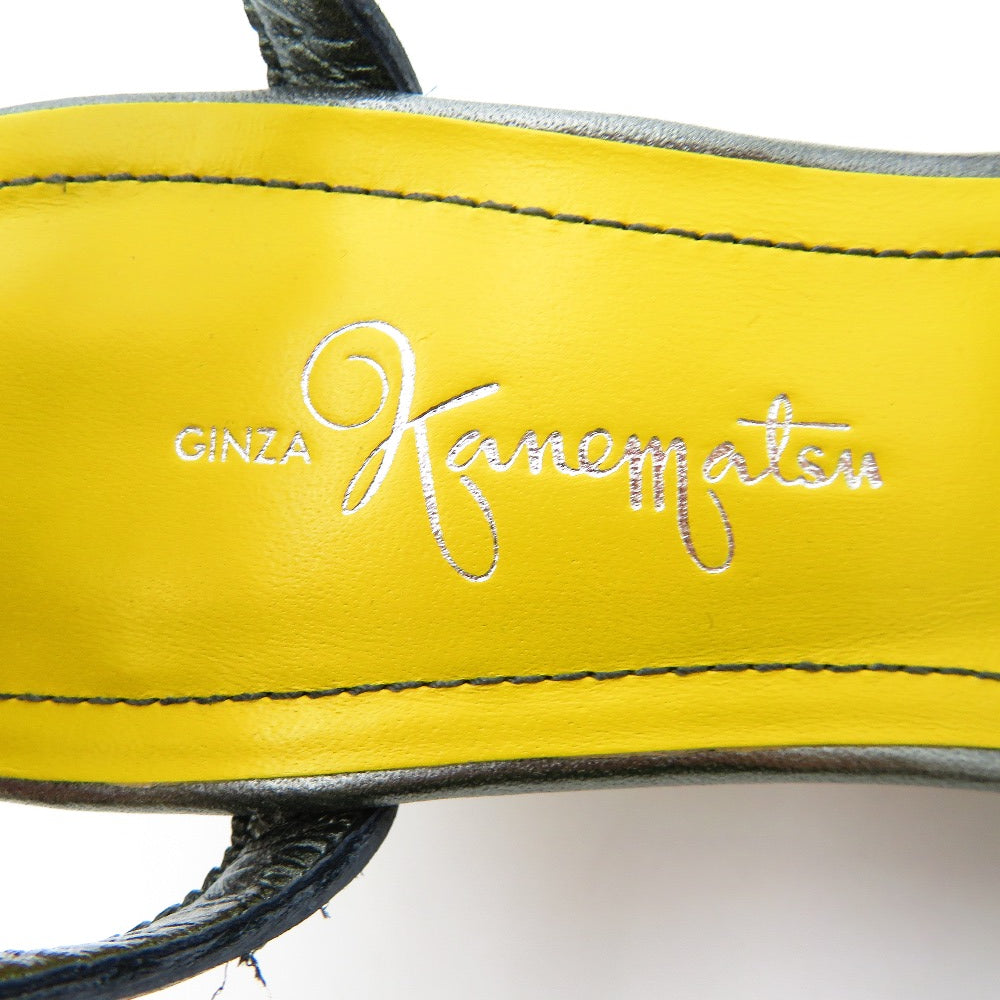 GINZA Kanematsu (銀座かねまつ) サンダル GINZA kanematsu　ウエッジソールサンダル　グレー　23.5cm　87073 長さ21cm 美品