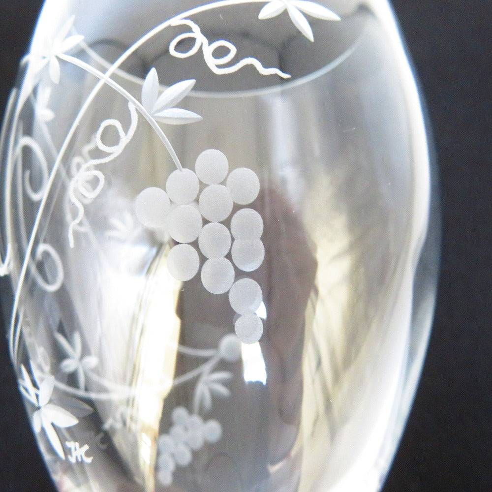 Meissen (マイセン) 食器 Meissener Bleikristall　マイセン クリスタル　ペアワイングラス　Mロゴ　葡萄 未使用品
