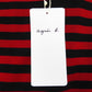 agnes b. (アニエスベー) 半袖Ｔシャツ agnis.ｂ　ボーダーロングＴシャツ　レッド×ブラック　1　0330J008 未使用品