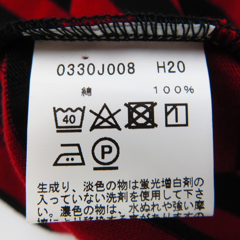 agnes b. (アニエスベー) 半袖Ｔシャツ agnis.ｂ　ボーダーロングＴシャツ　レッド×ブラック　1　0330J008 未使用品