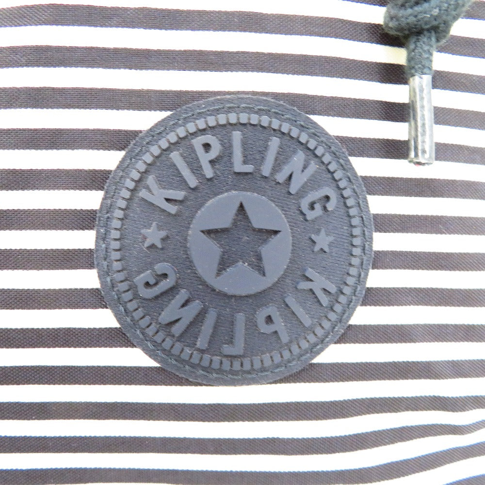 Kipling (キプリング) リュック KIPLING ファンダメンタル リュックサック　L　K01374 ボーダー　ネイビー 美品