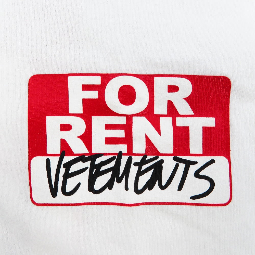 VETEMENTS (ヴェットモン) 半袖Ｔシャツ VETEMENTS　ロゴ FORRENTプリント付きオーバーサイズTシャツ　S　ホワイト　SS20TR372