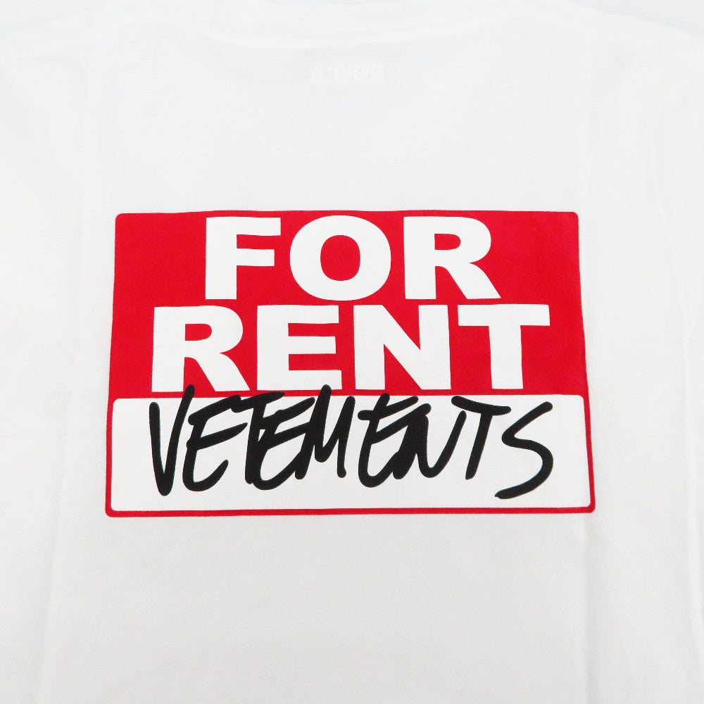 VETEMENTS (ヴェットモン) 半袖Ｔシャツ VETEMENTS　ロゴ FORRENTプリント付きオーバーサイズTシャツ　S　ホワイト　SS20TR372