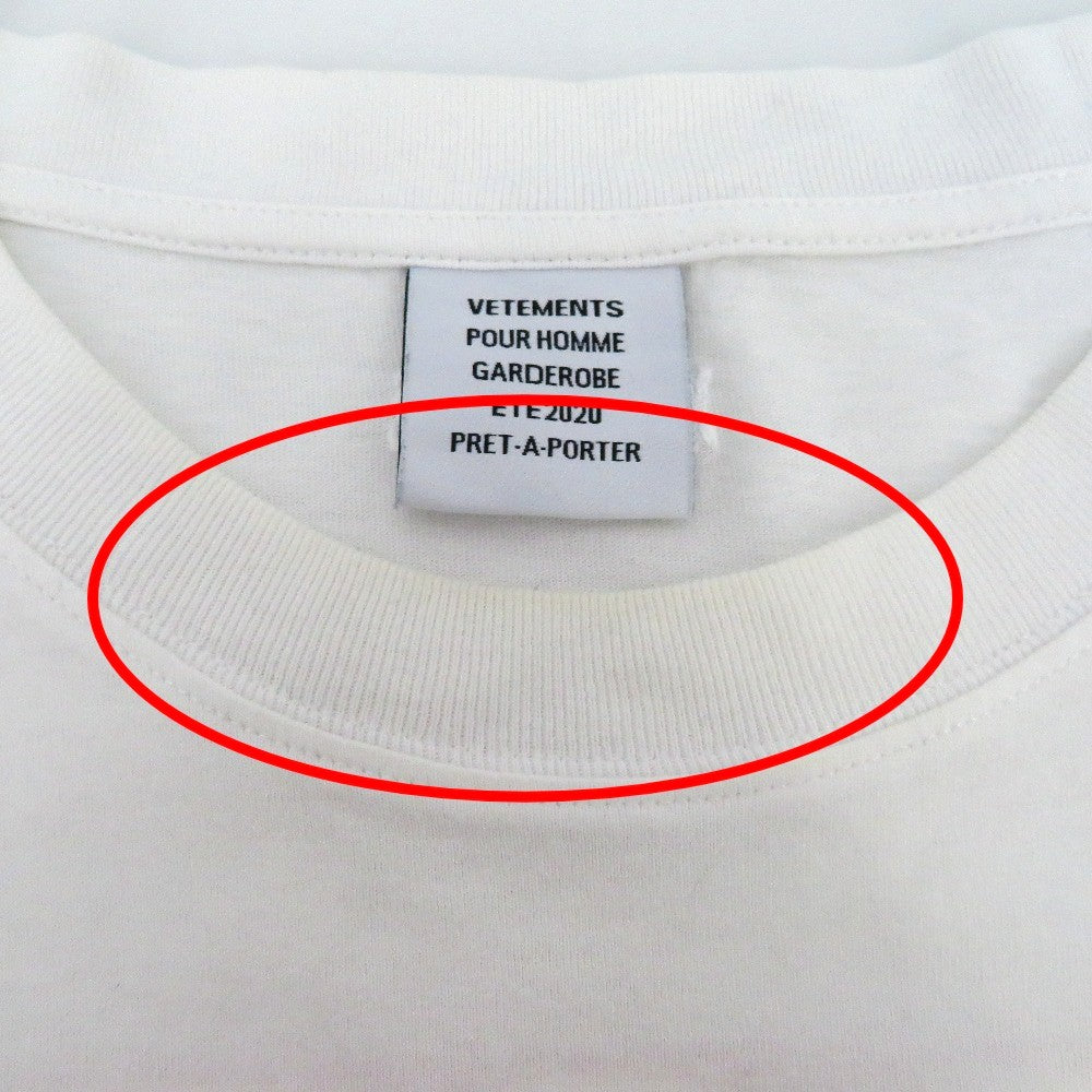 VETEMENTS (ヴェットモン) 半袖Ｔシャツ VETEMENTS　ロゴ FORRENTプリント付きオーバーサイズTシャツ　S　ホワイト　SS20TR372